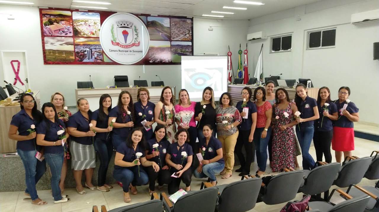 CÂMARA MUNICIPAL DE GUANAMBI PROMOVE PALESTRA SOBRE PREVENÇÃO DE CÂNCER DE MAMA PARA SEUS SERVIDORES.