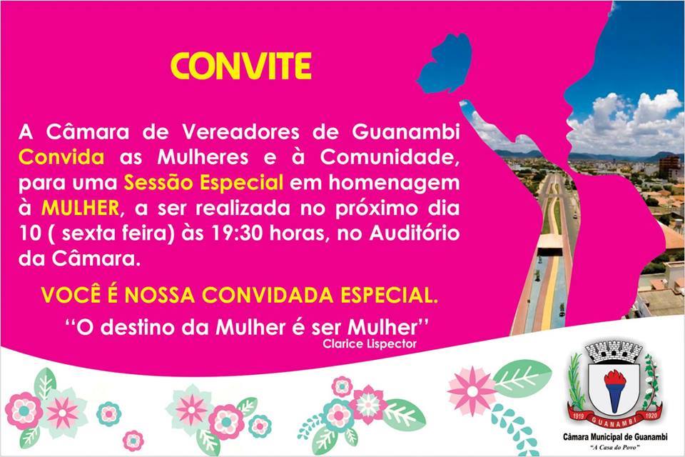 Câmara de Guanambi faz homenagens às mulheres em sessão especial